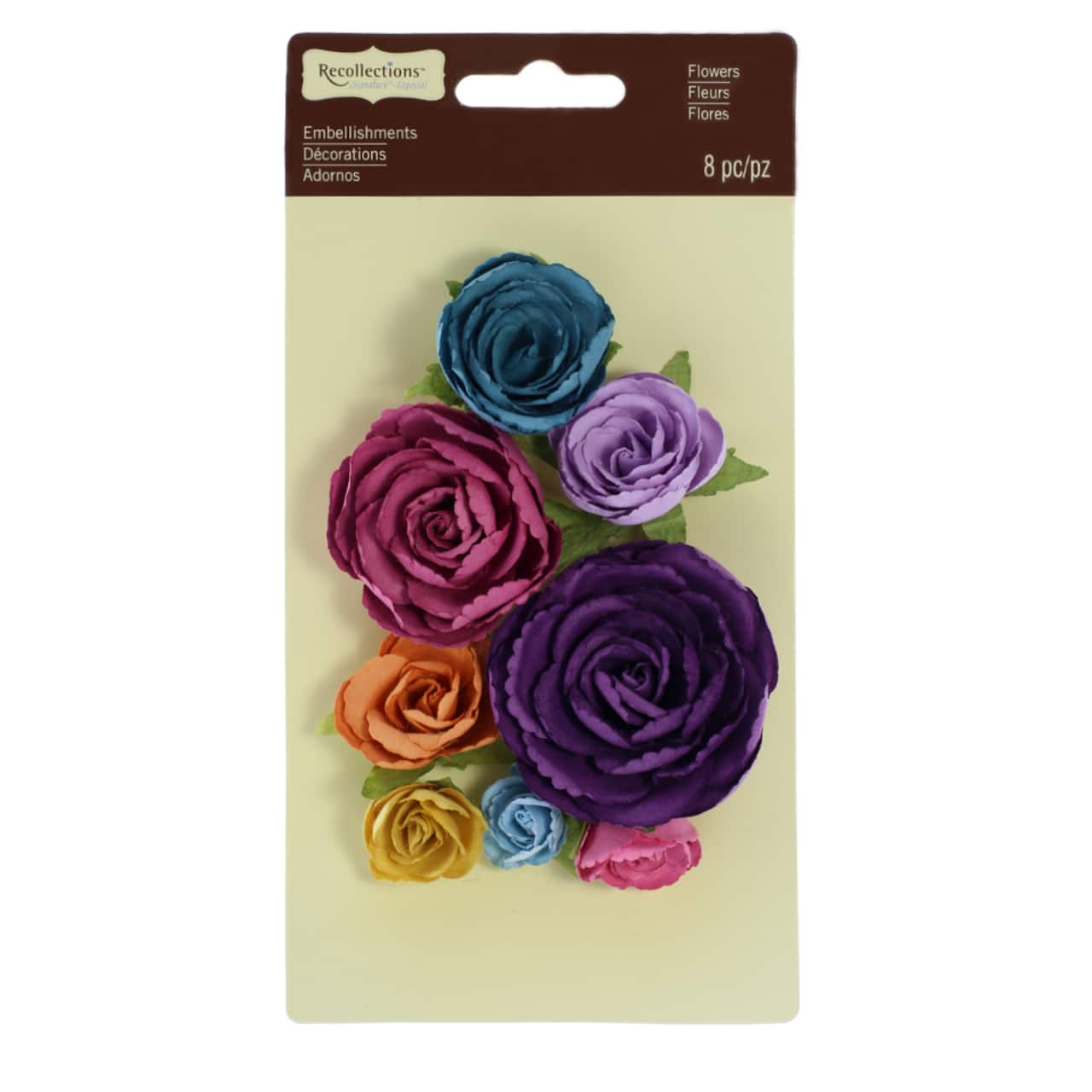 12 Packs: 8 ct. (96 total) Amanda Dark Tone Flower Embellishments by Recollections™